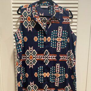 Pink Cattleac-Native sytle printed top/dress XXL